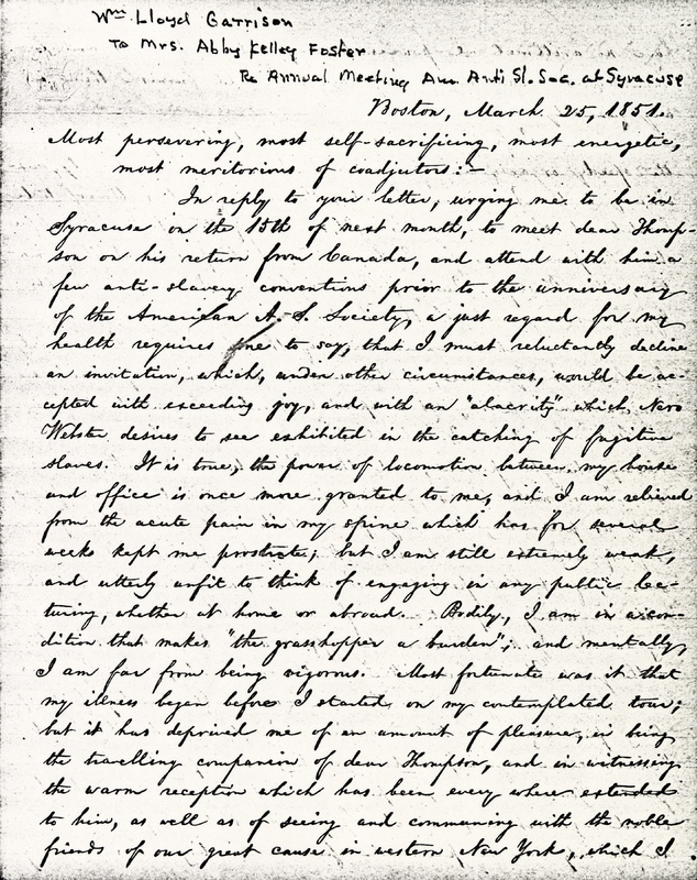 Letter to Abby Kelley Foster