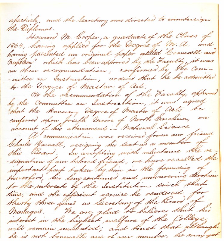 Minutes of the Board of Managers, 7/9/1867