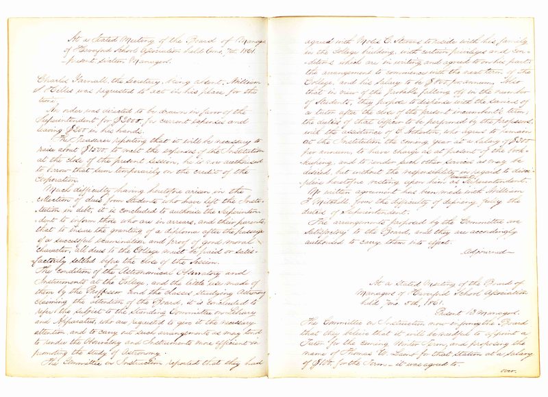 Minutes of the Board of Managers, 6/7/1861