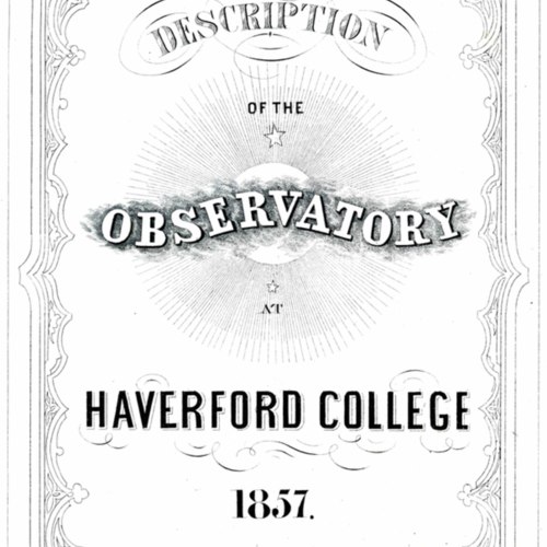 Description of the Observatory at Haverford College 1857