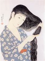 Woman Combing Her Hair