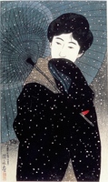 Snowy Night, from the series 'New Twelve Images of Beauties'